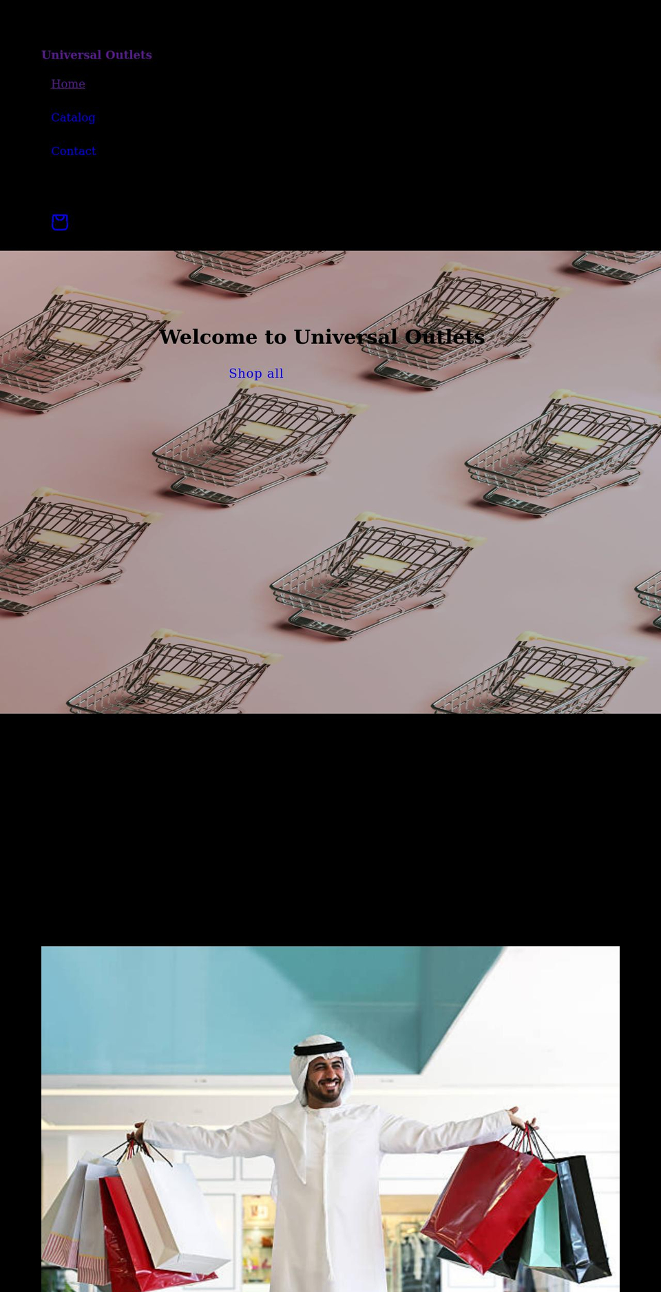 universaloutlets.com shopify website screenshot