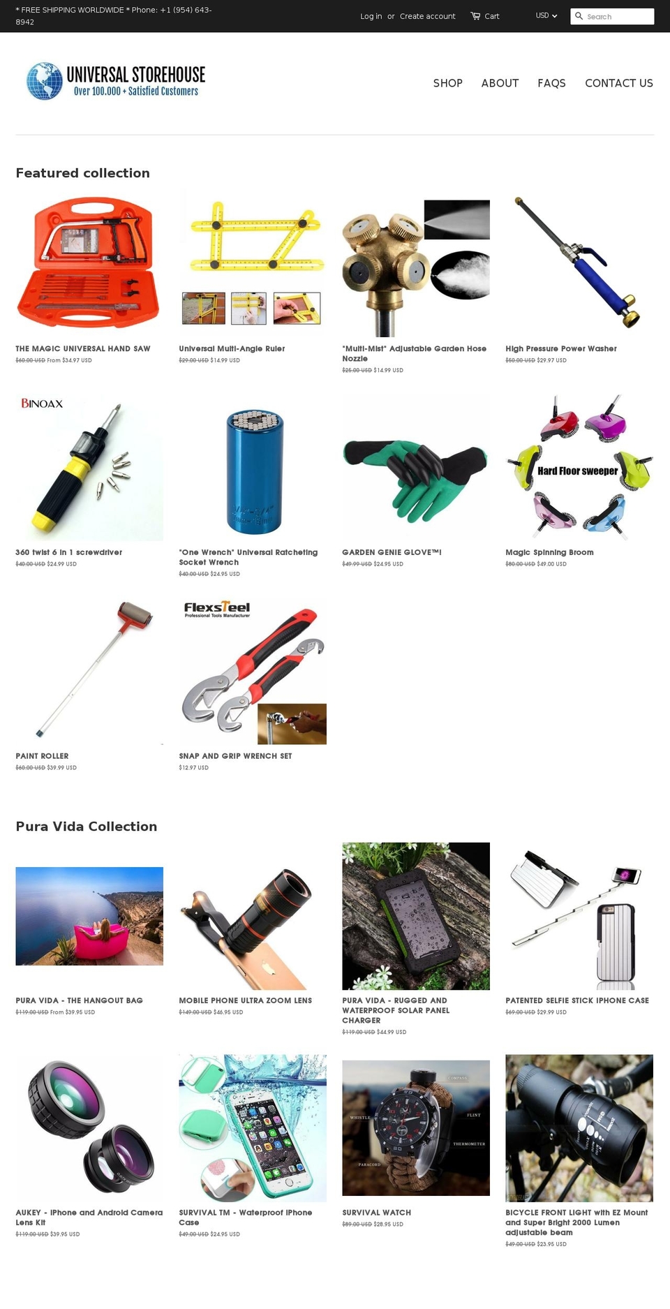 universalstorehouse.com — Shopify storefront screenshot