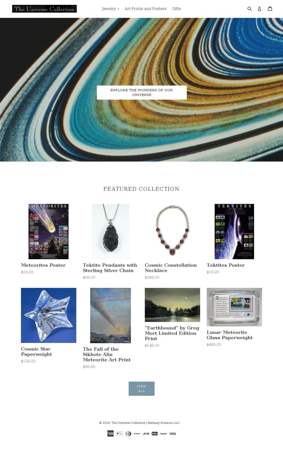 universecollection.com — Shopify storefront screenshot