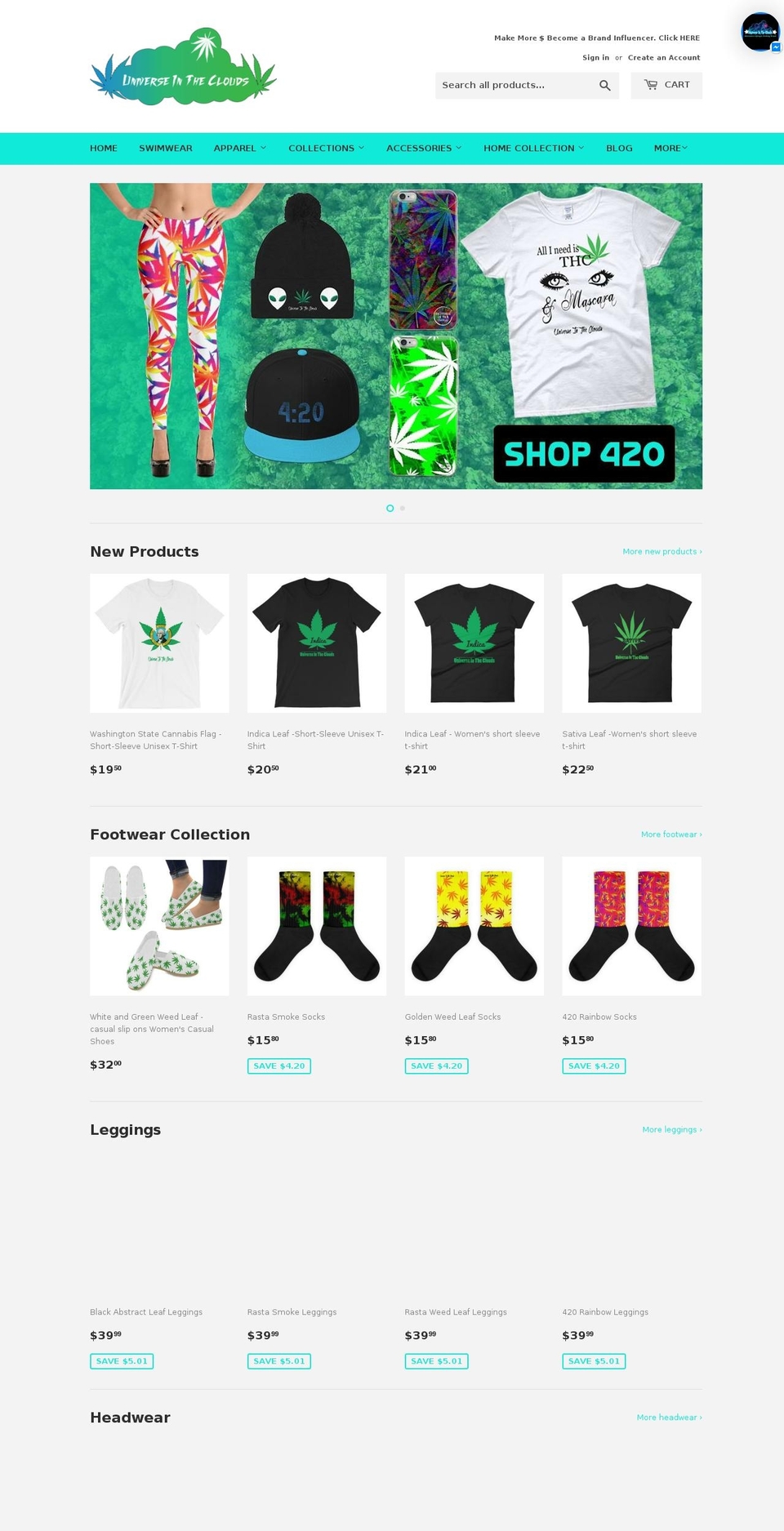 universeintheclouds.com — Shopify storefront screenshot