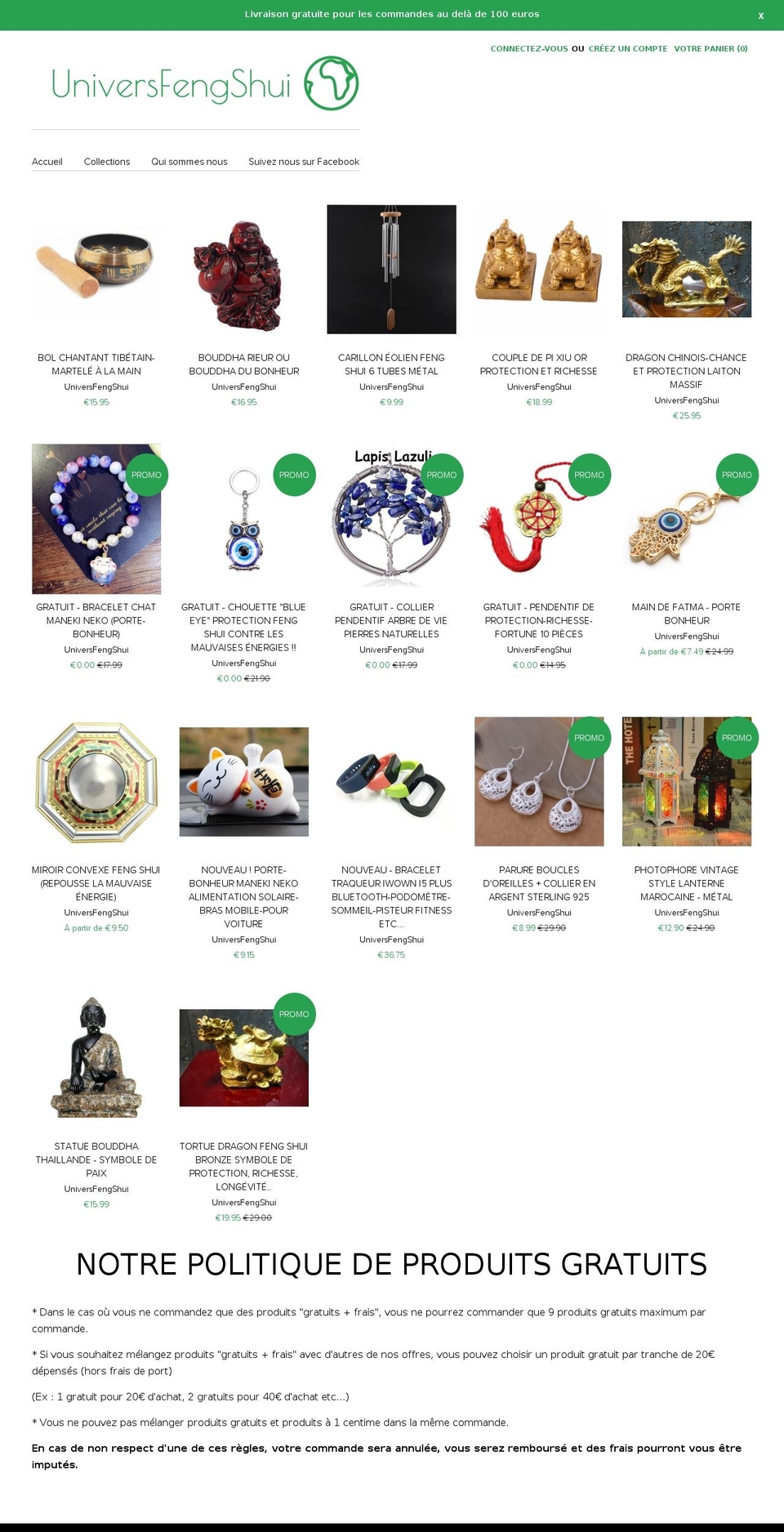 universfengshui.com shopify website screenshot