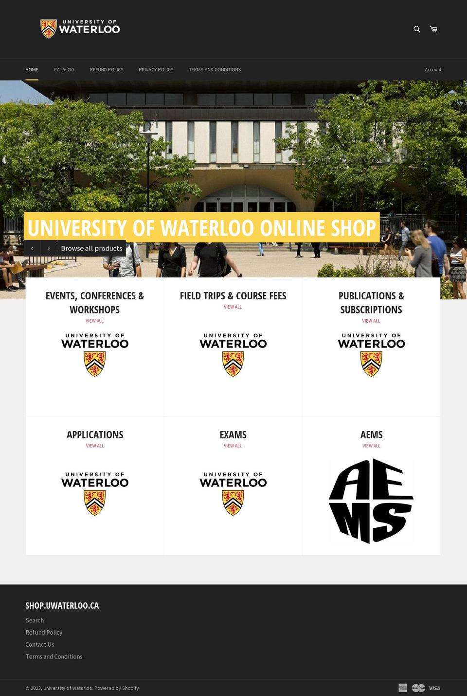 university-of-waterloo.myshopify.com shopify website screenshot