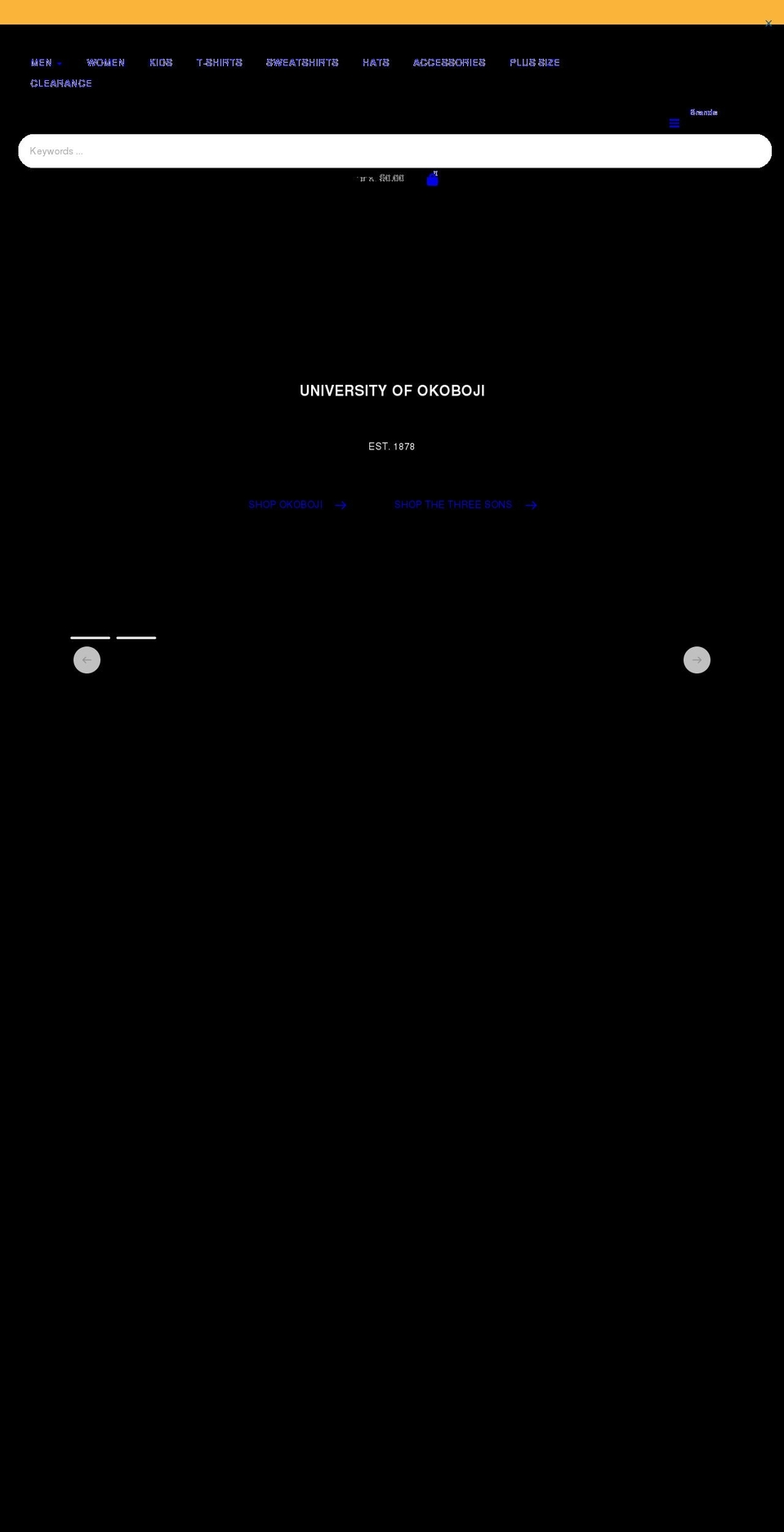 universityofokoboji.com — Shopify storefront screenshot