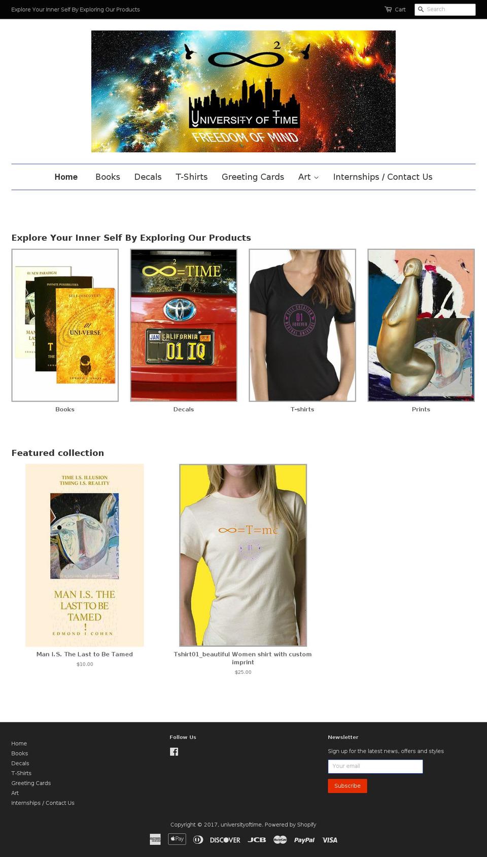 universityoftime.com shopify website screenshot