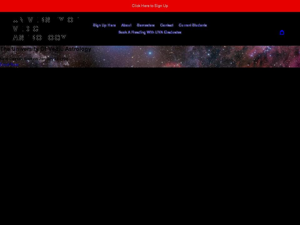 universityofvedicastrology.com shopify website screenshot
