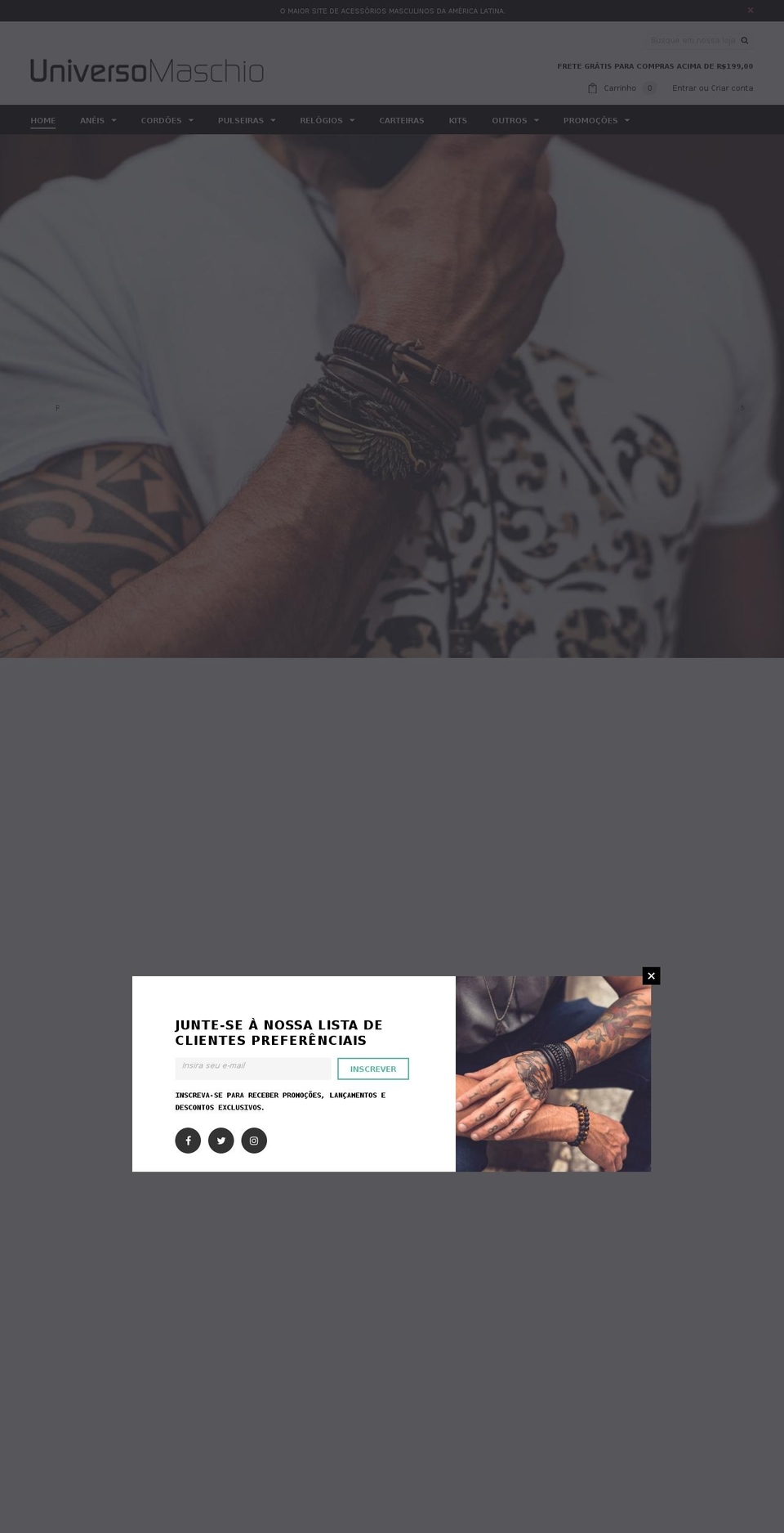universomaschio.net shopify website screenshot