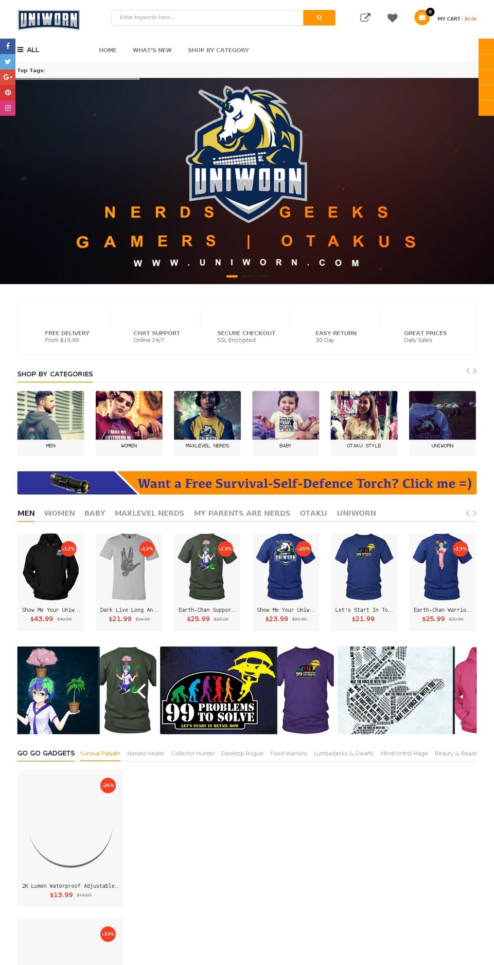 uniworn.com — Shopify storefront screenshot