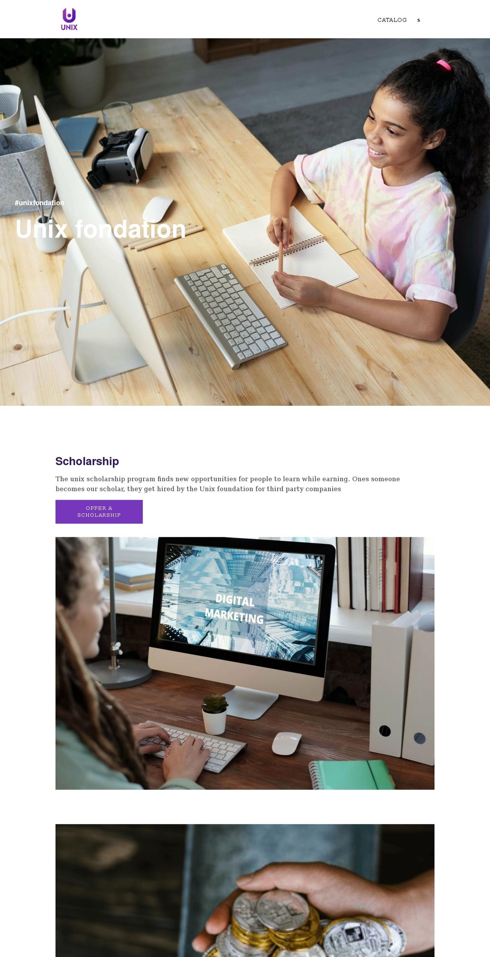 unixfoundation.org shopify website screenshot