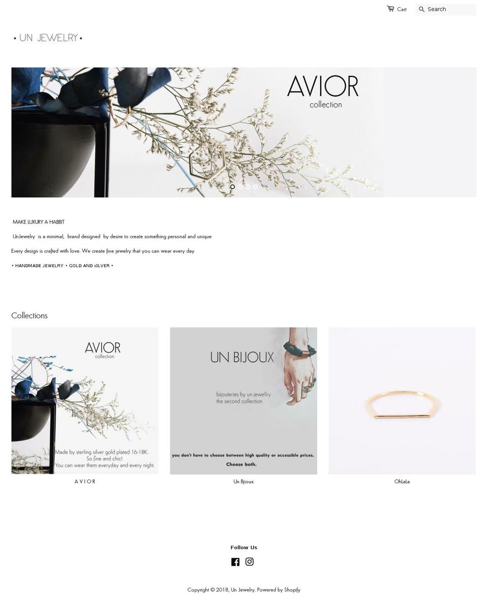 unjewelry.com — Shopify storefront screenshot