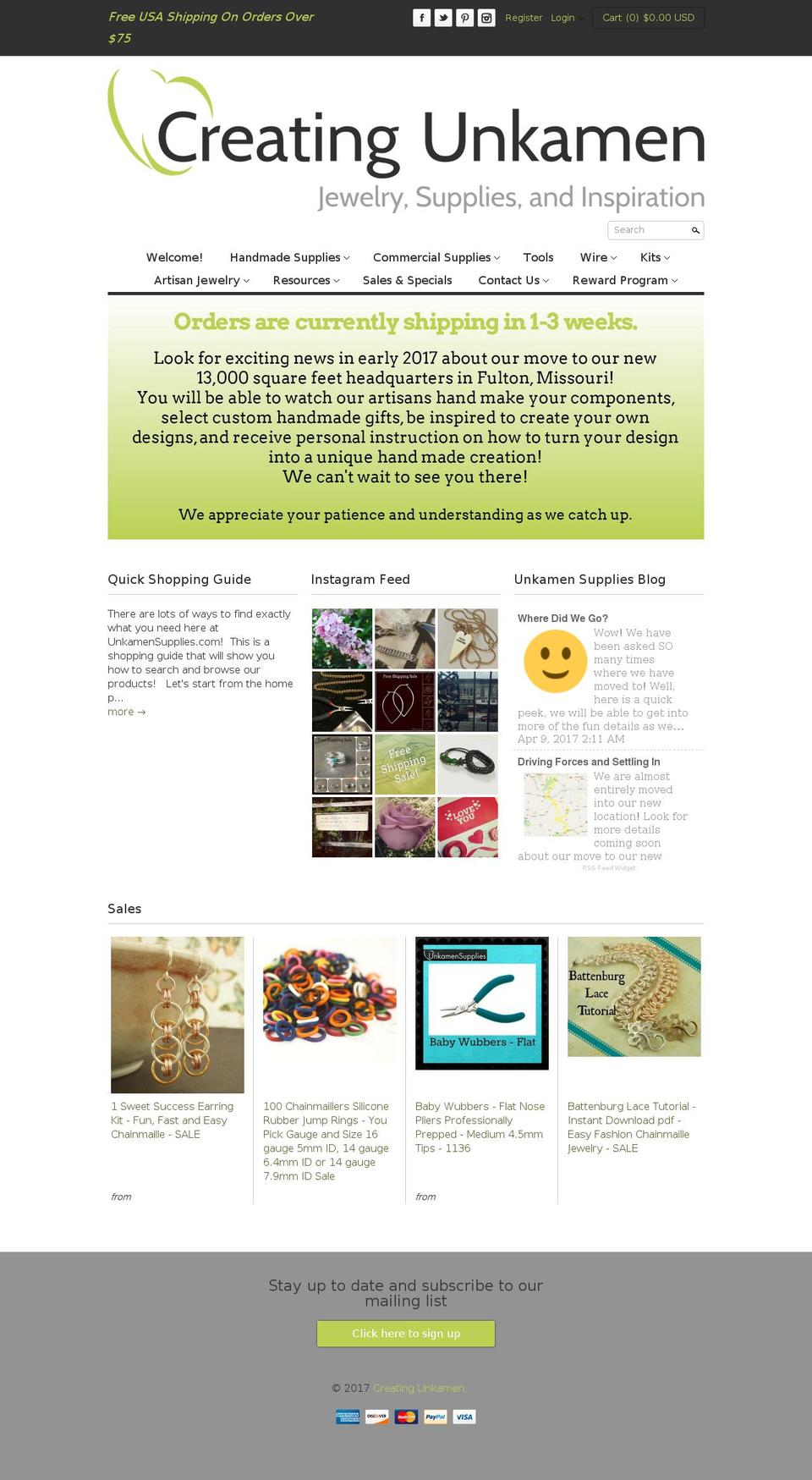 unkamengifts.com shopify website screenshot