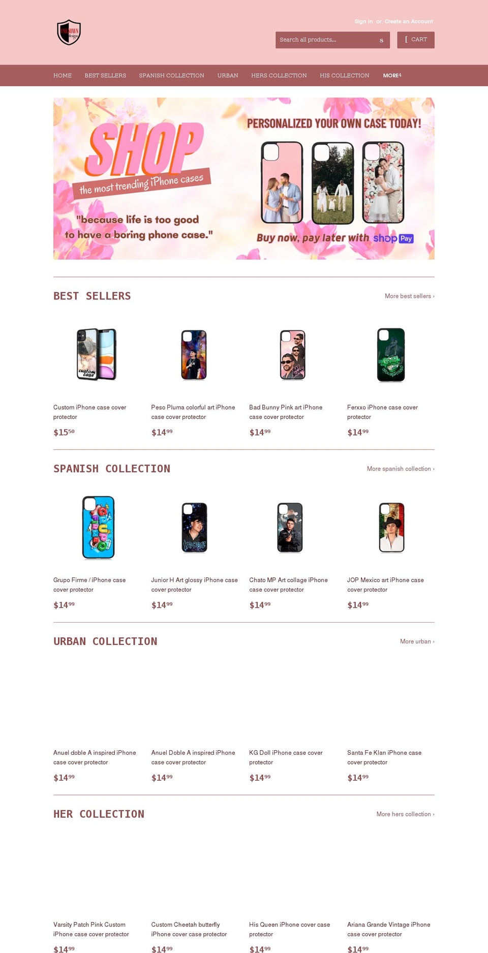 unknowndesignz.com shopify website screenshot