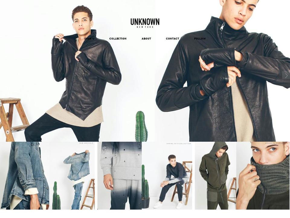 unknownny.com shopify website screenshot