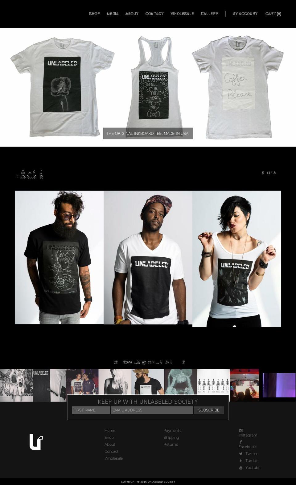 unlabeledsociety.com — Shopify storefront screenshot