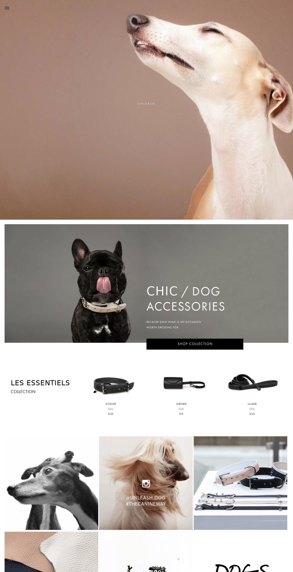 unleash.dog shopify website screenshot