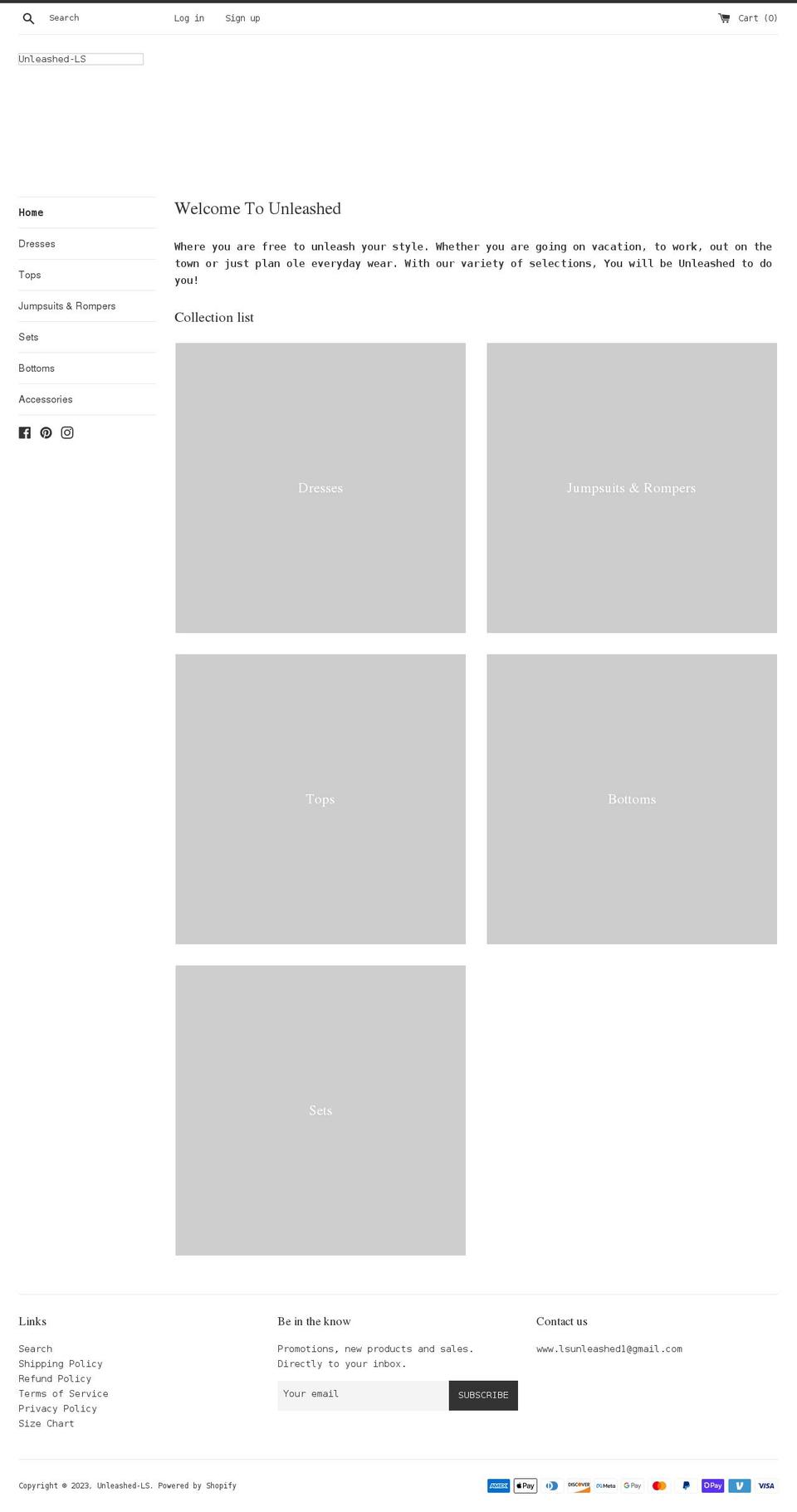 unleashedls.com shopify website screenshot