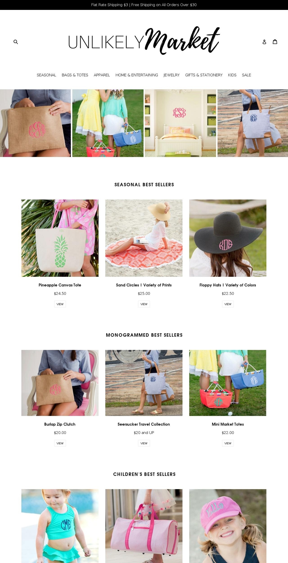 unlikelymarket.com shopify website screenshot