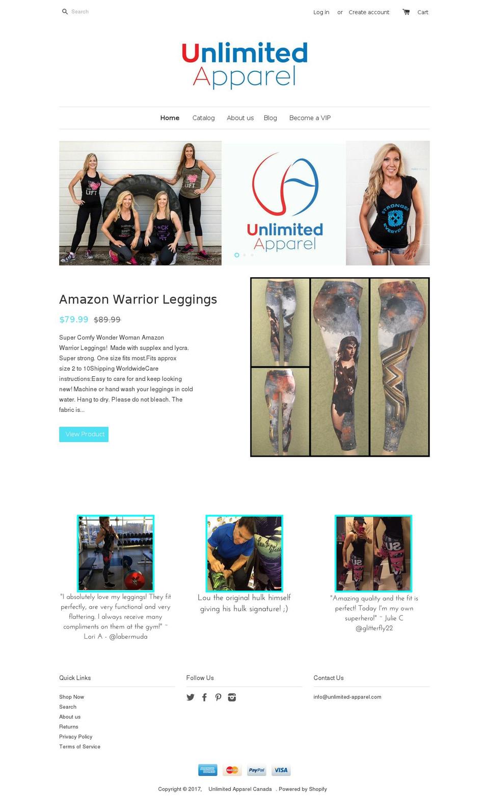 unlimited-apparel.com shopify website screenshot
