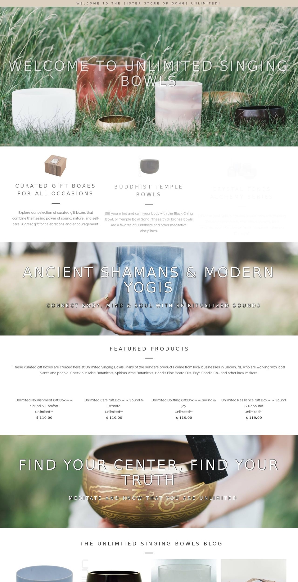 unlimited-crystalbowls.com shopify website screenshot
