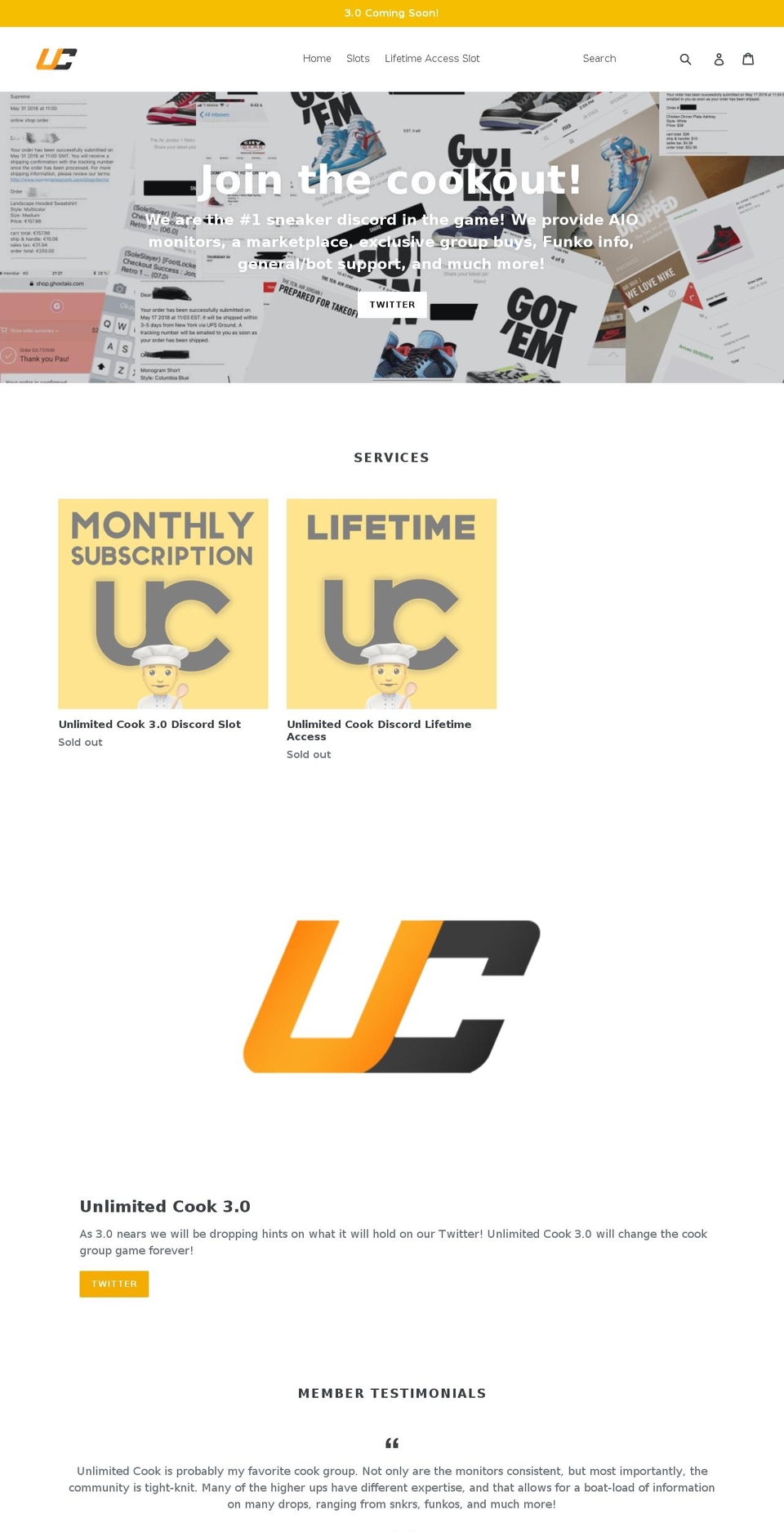 unlimitedcook.com — Shopify storefront screenshot