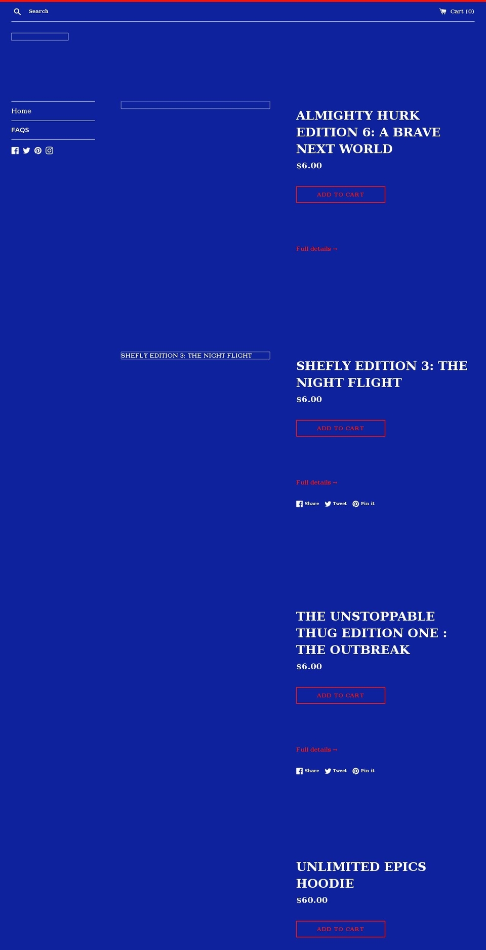 unlimitedepics.com shopify website screenshot
