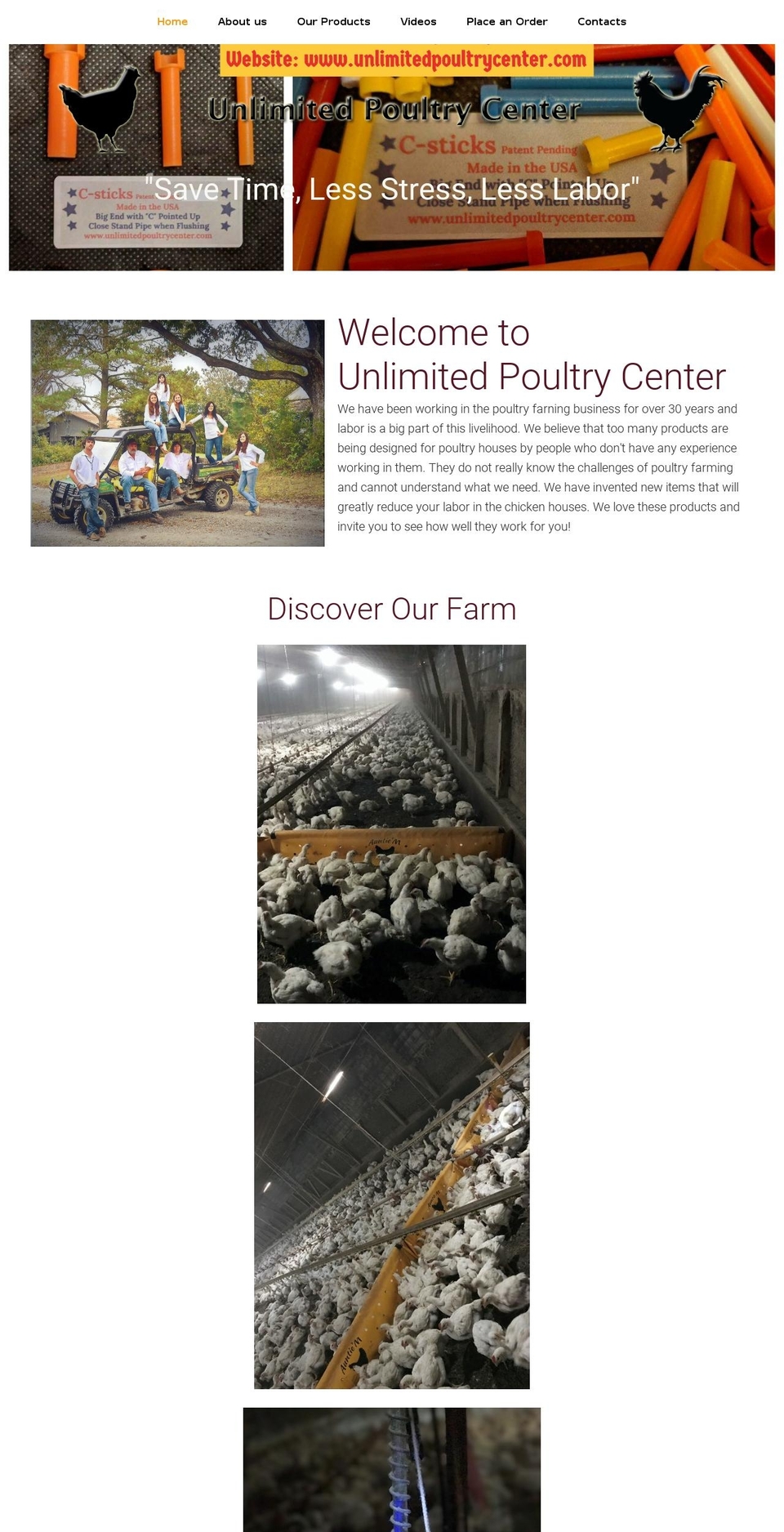 unlimitedpoultrycenter.com — Shopify storefront screenshot