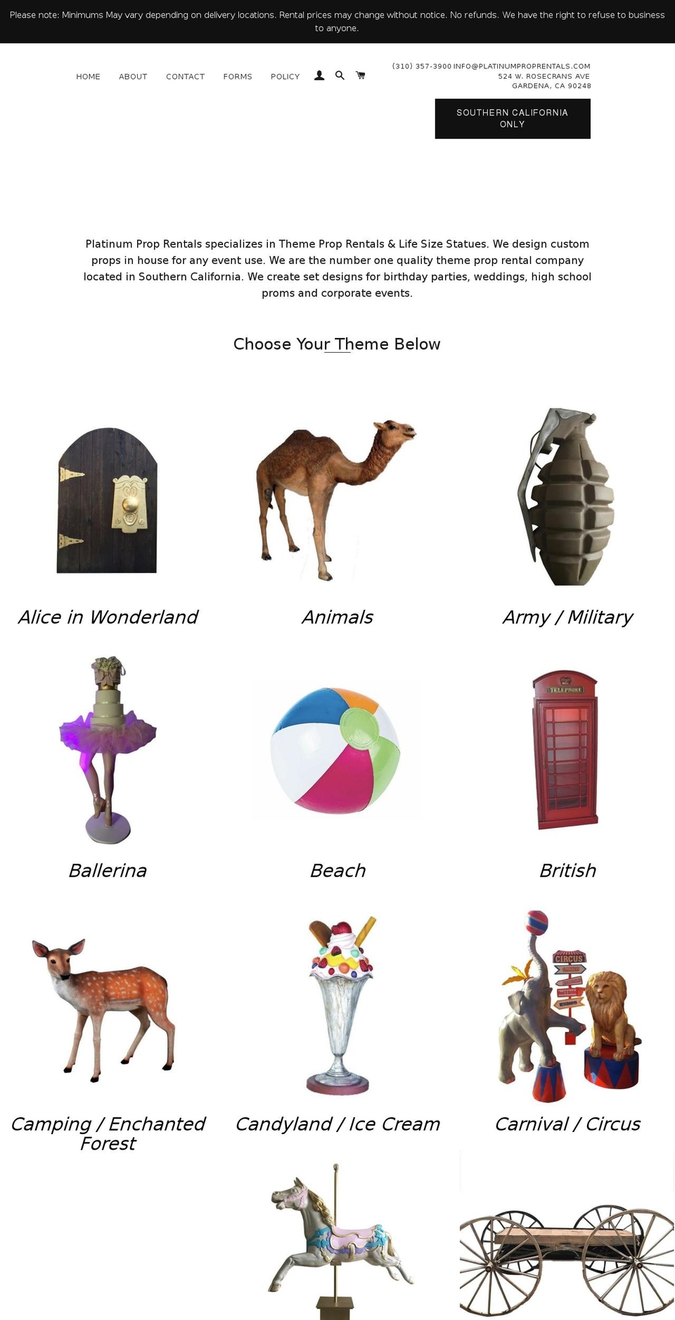 unlimitedproprentals.com — Shopify storefront screenshot