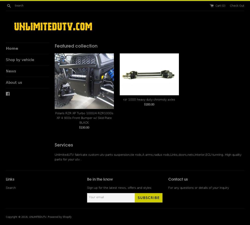 unlimitedutv.com — Shopify storefront screenshot