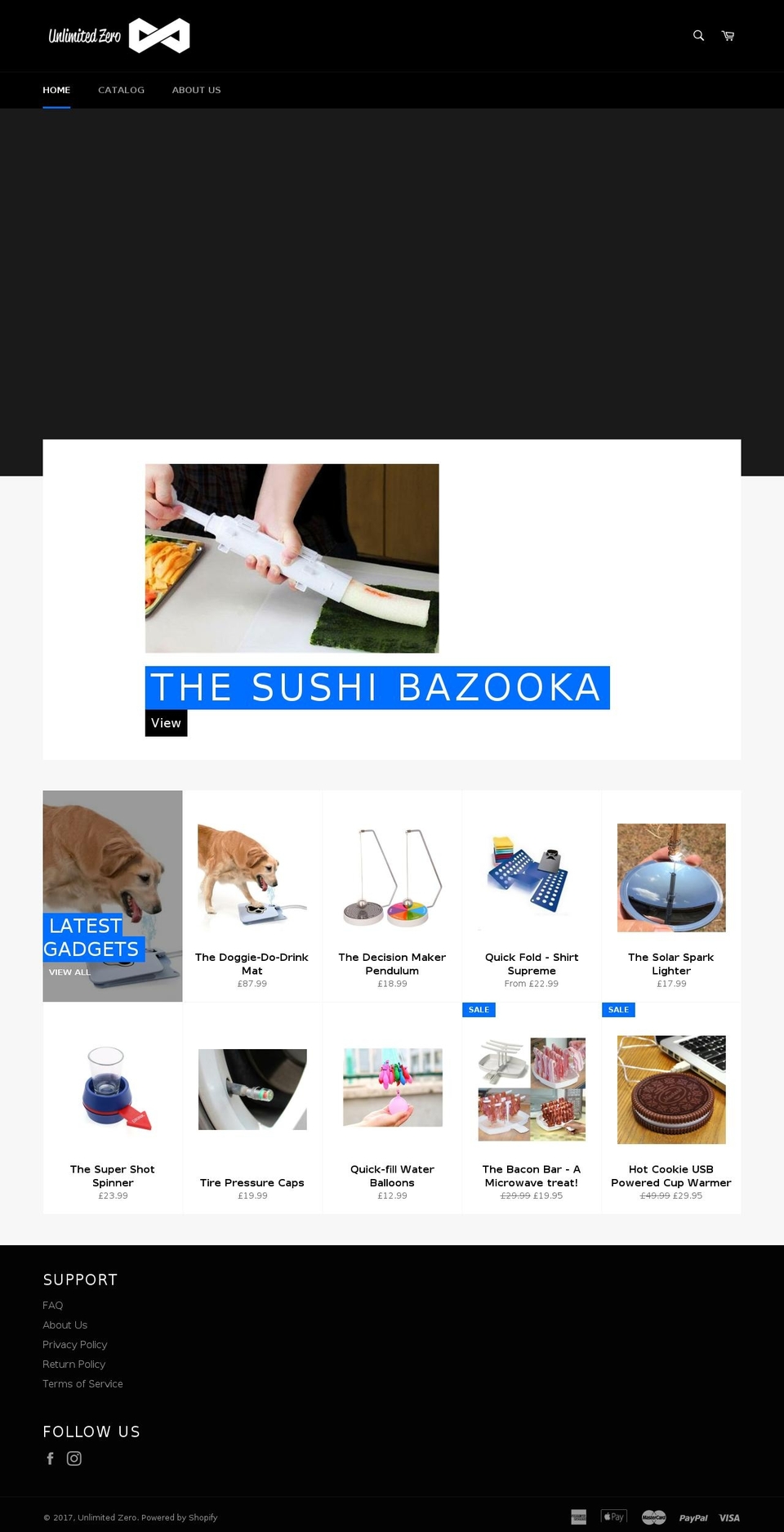 unlimitedzero.com shopify website screenshot