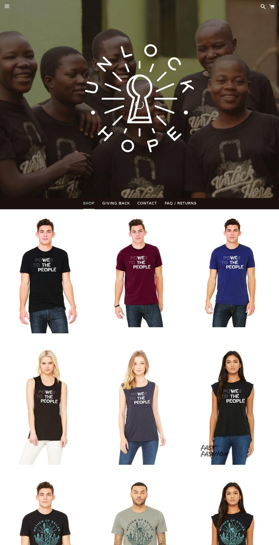 unlockhopeuganda.com shopify website screenshot