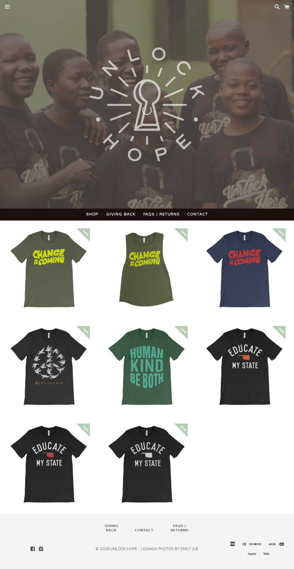 unlockhopeuganda.org shopify website screenshot