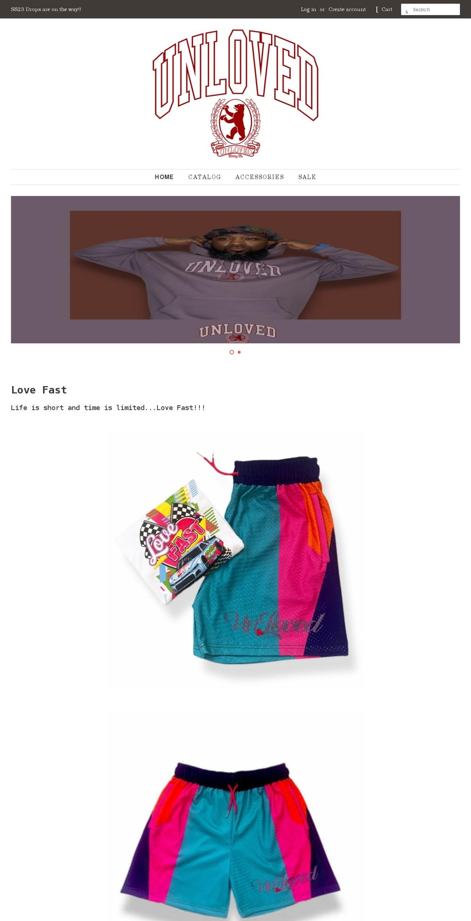 unlovedclothing.com shopify website screenshot