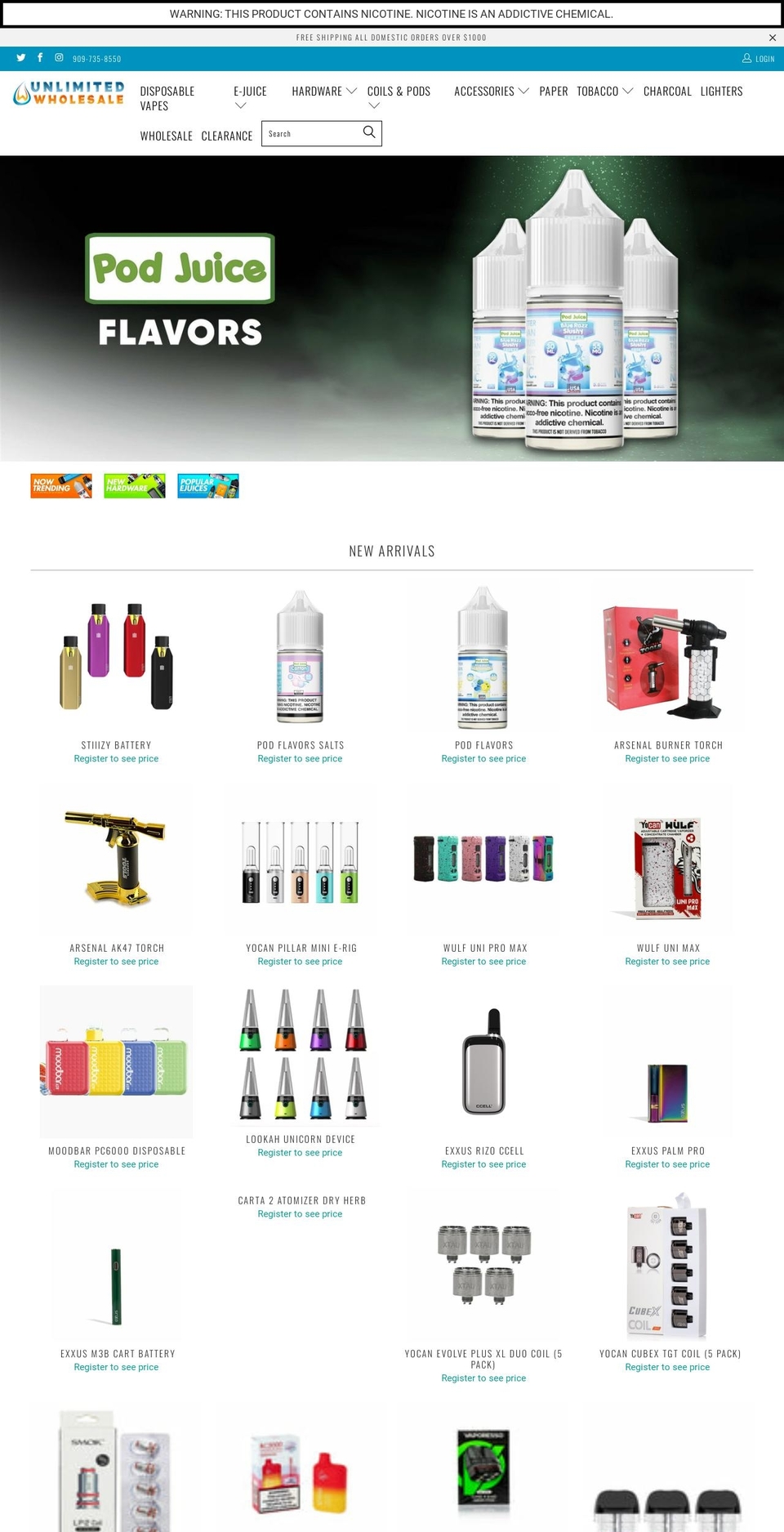 unltdwholesale.com shopify website screenshot