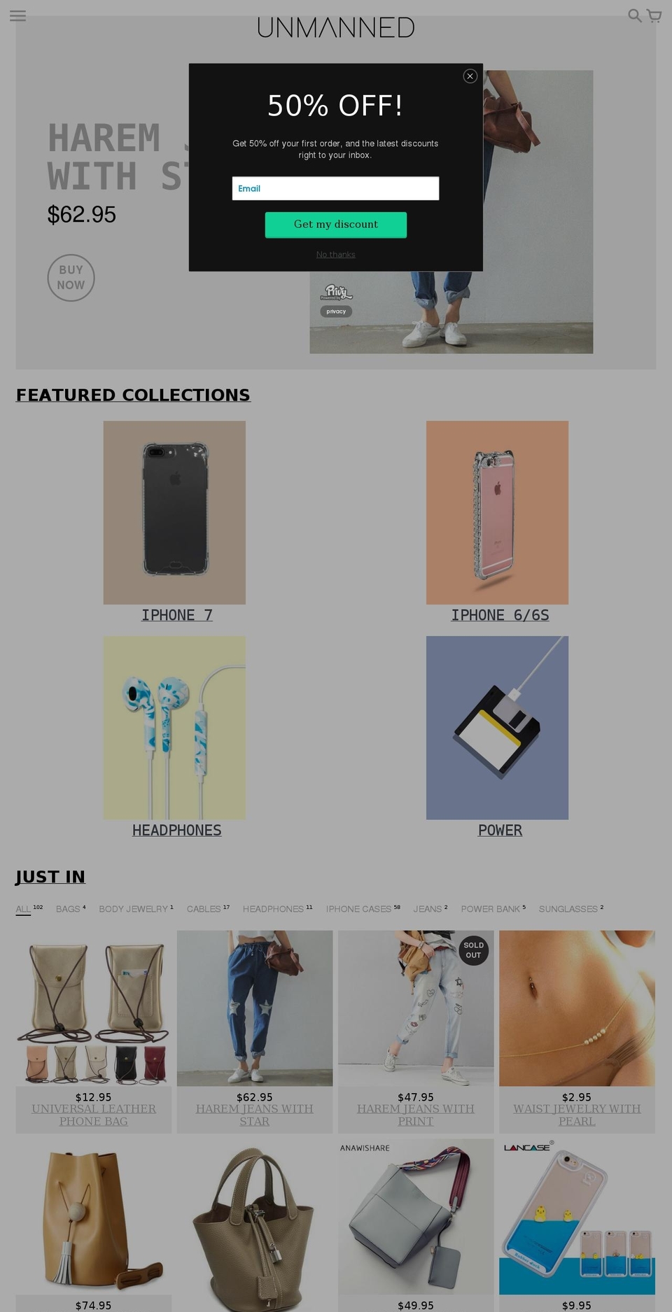 Colors Shopify theme site example unmanned.co