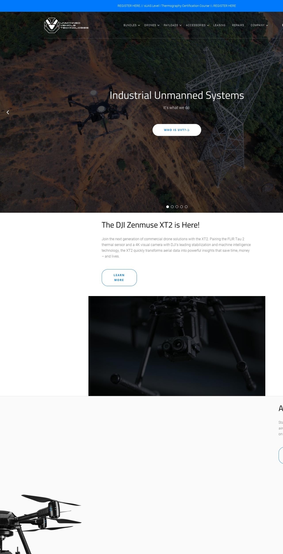 unmannedvehicletraining.com shopify website screenshot