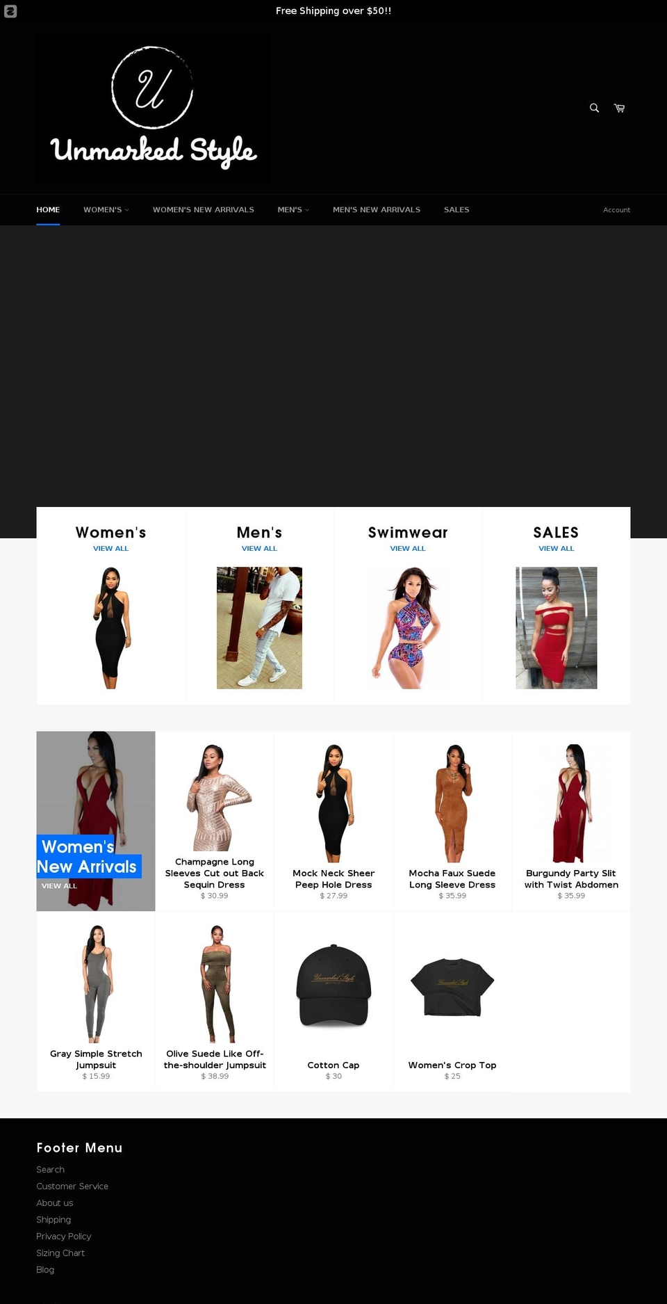 unmarkedstyle.com shopify website screenshot