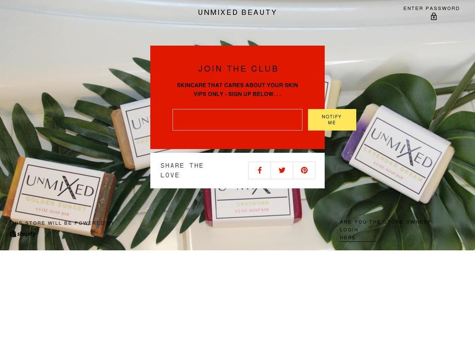 unmixedbeauty.com shopify website screenshot