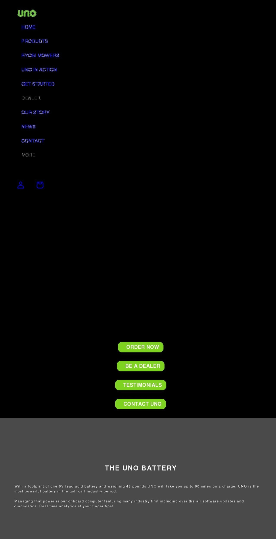 unobatteries.com shopify website screenshot
