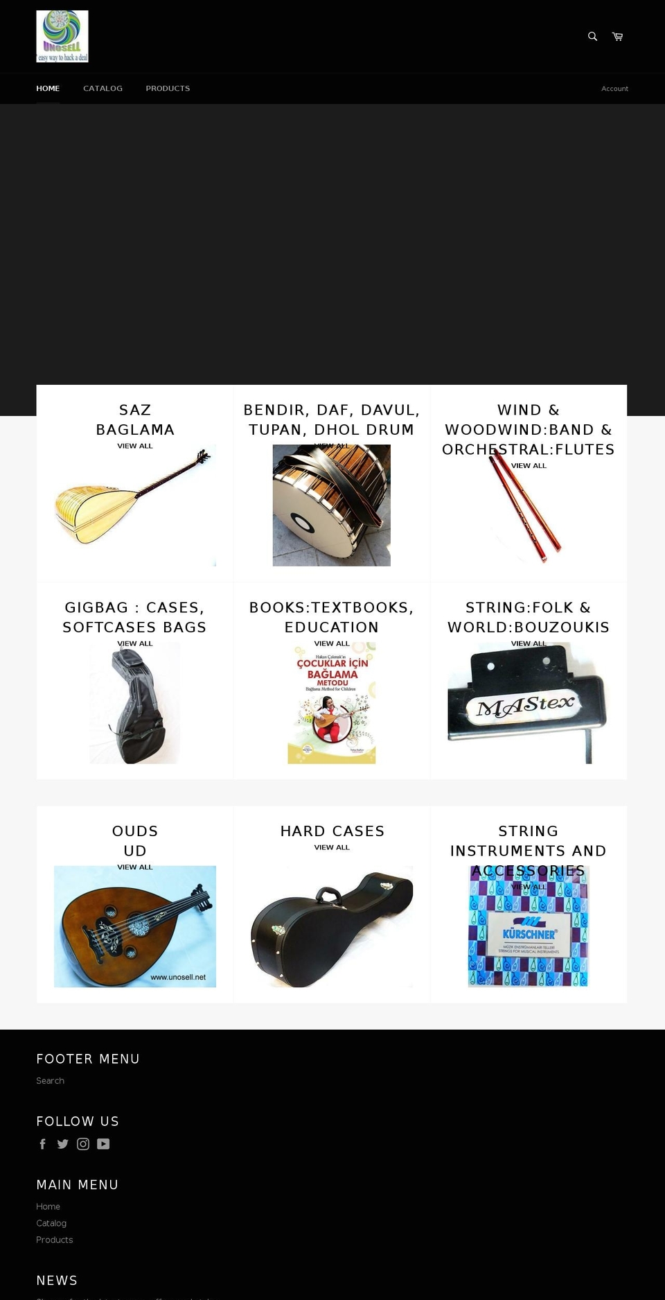 Musicalinstrument Shopify theme site example unosell.net