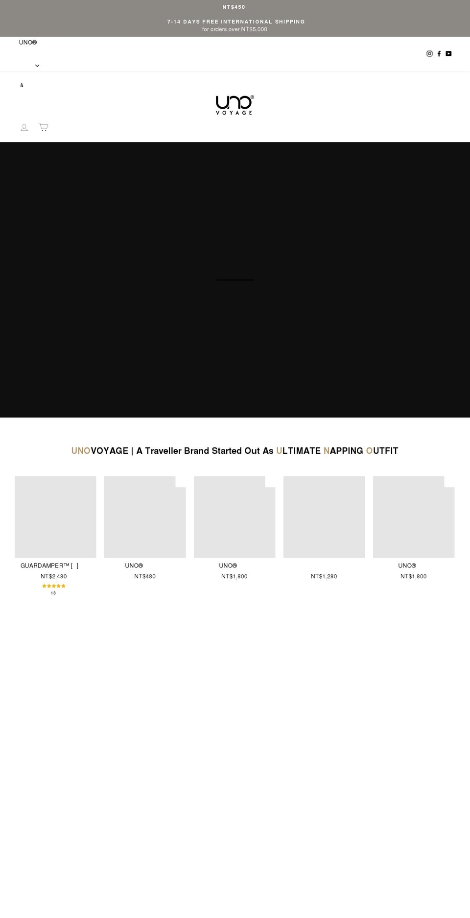 unovoyage.com — Shopify storefront screenshot