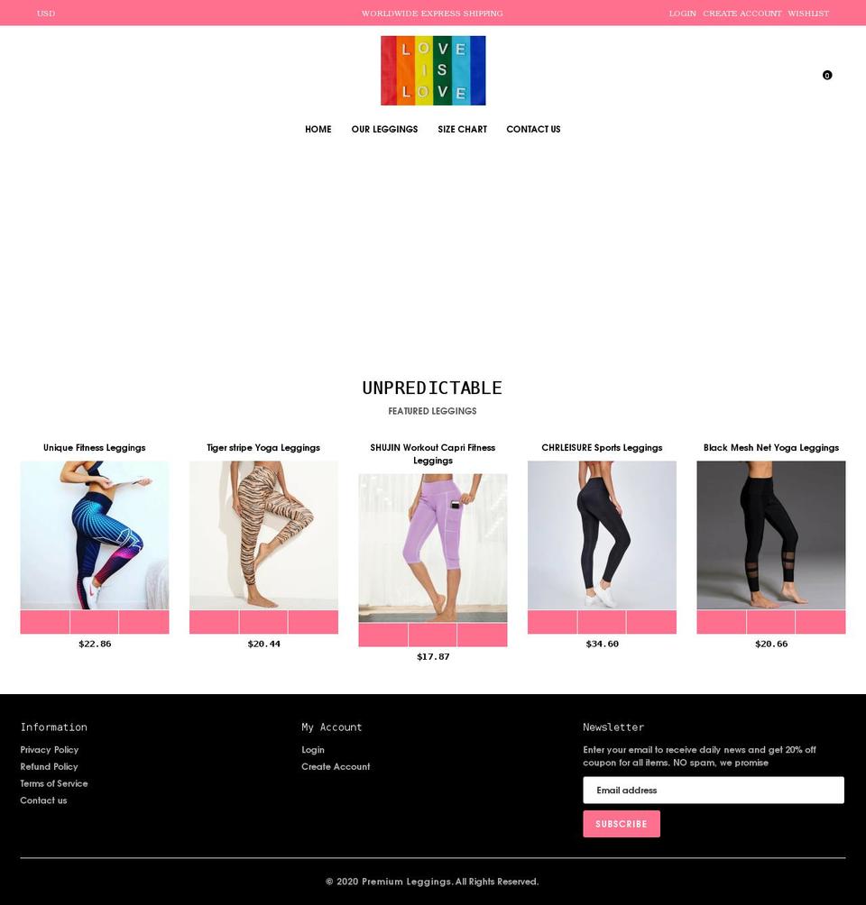 Leggings Shopify theme site example unpredictable.shop