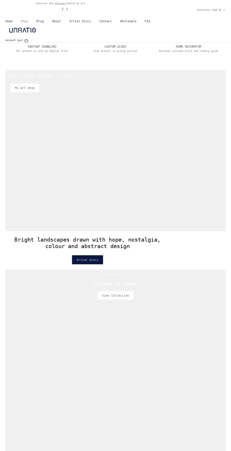 unratio.com shopify website screenshot