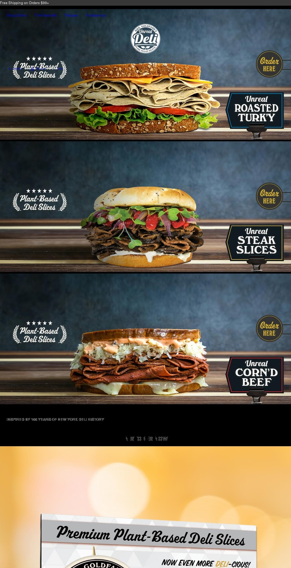 unrealdeli.com shopify website screenshot