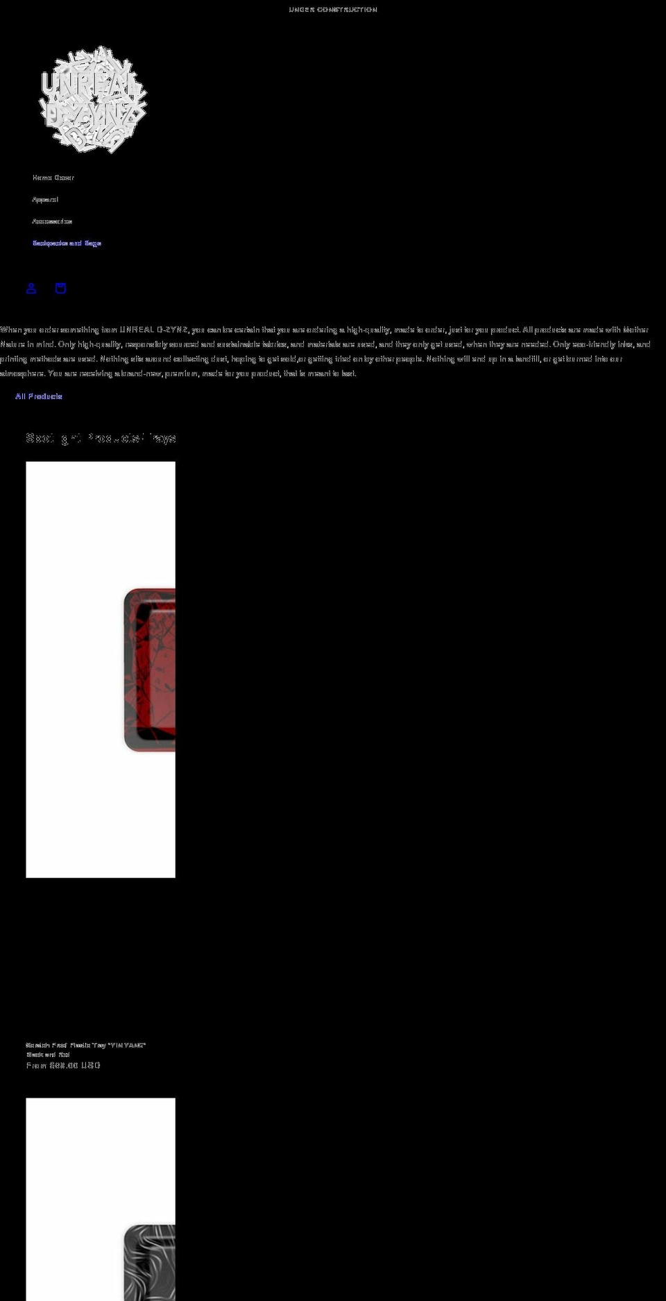 unrealdzynz.com shopify website screenshot