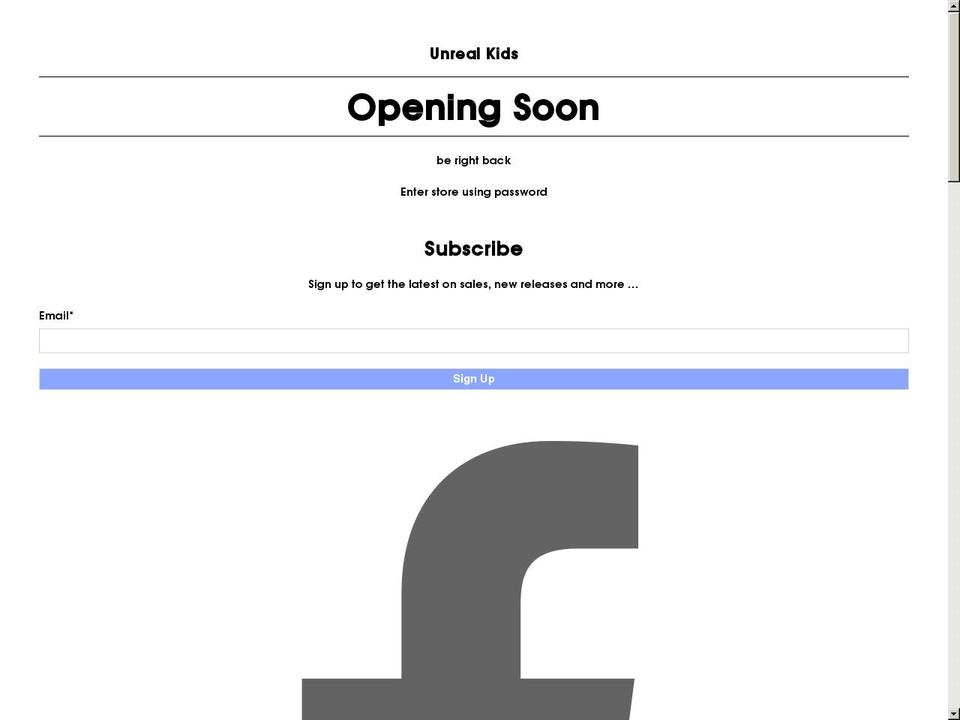 unrealkids.com shopify website screenshot