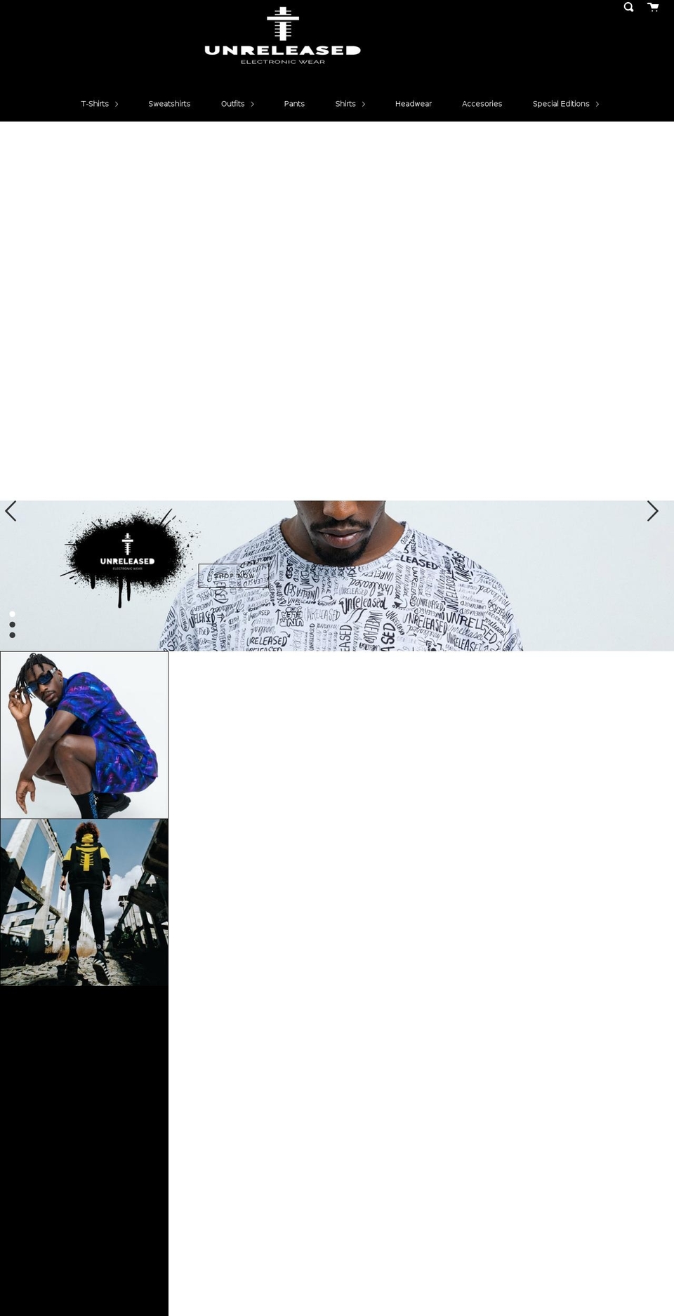 unreleasedwear.com shopify website screenshot