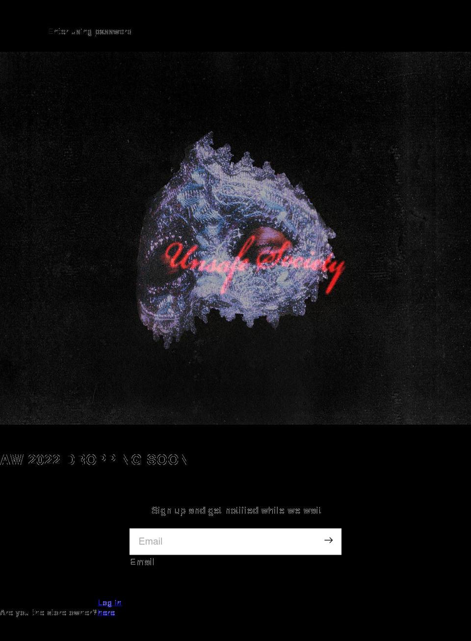 unsafesociety.com shopify website screenshot