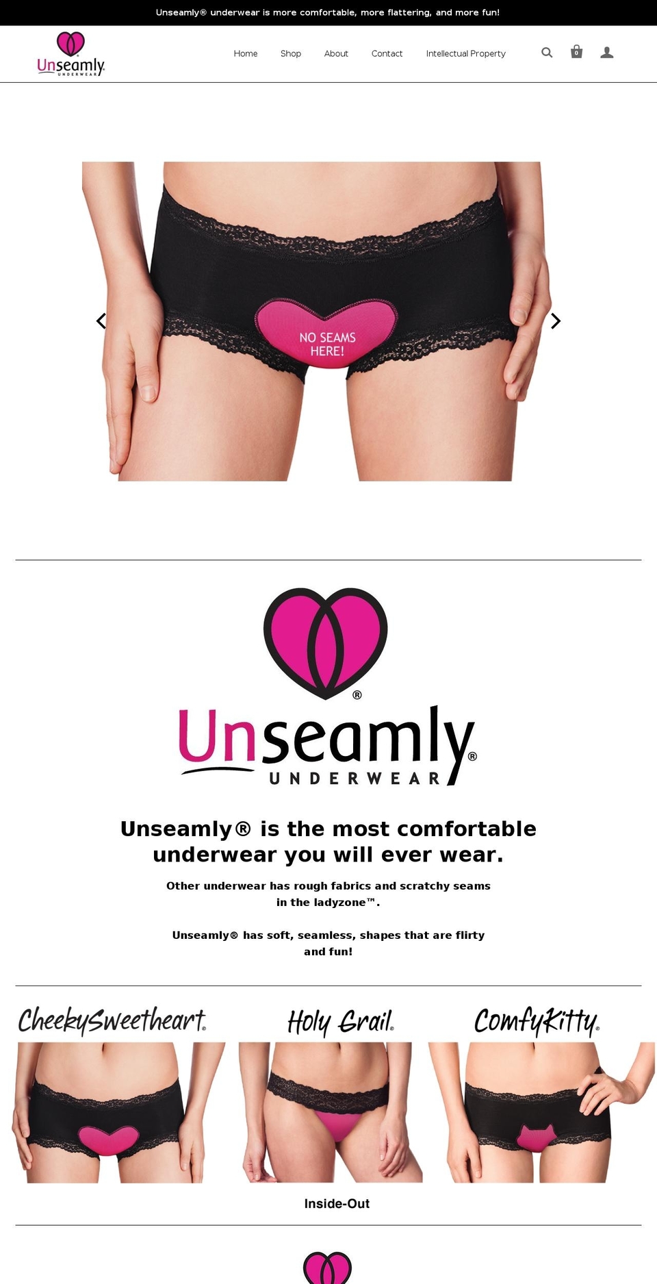 unseemlyunderwear.com — Shopify storefront screenshot