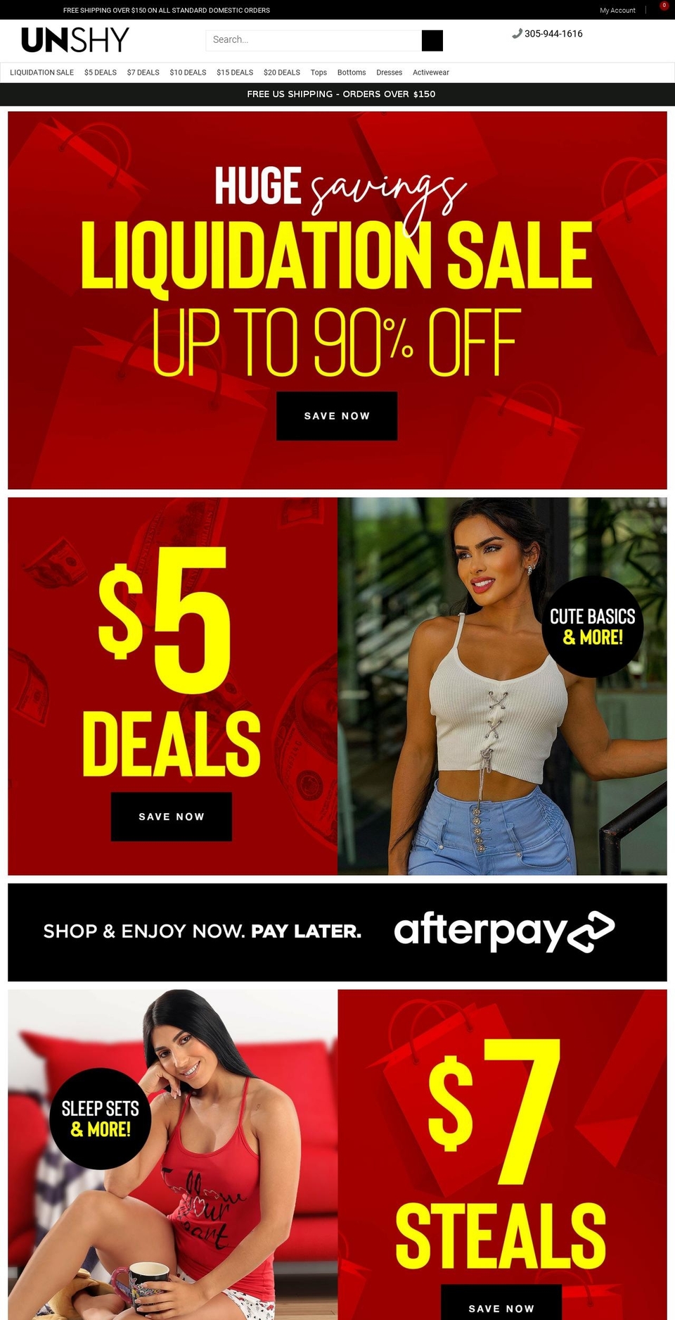 unshy.com shopify website screenshot