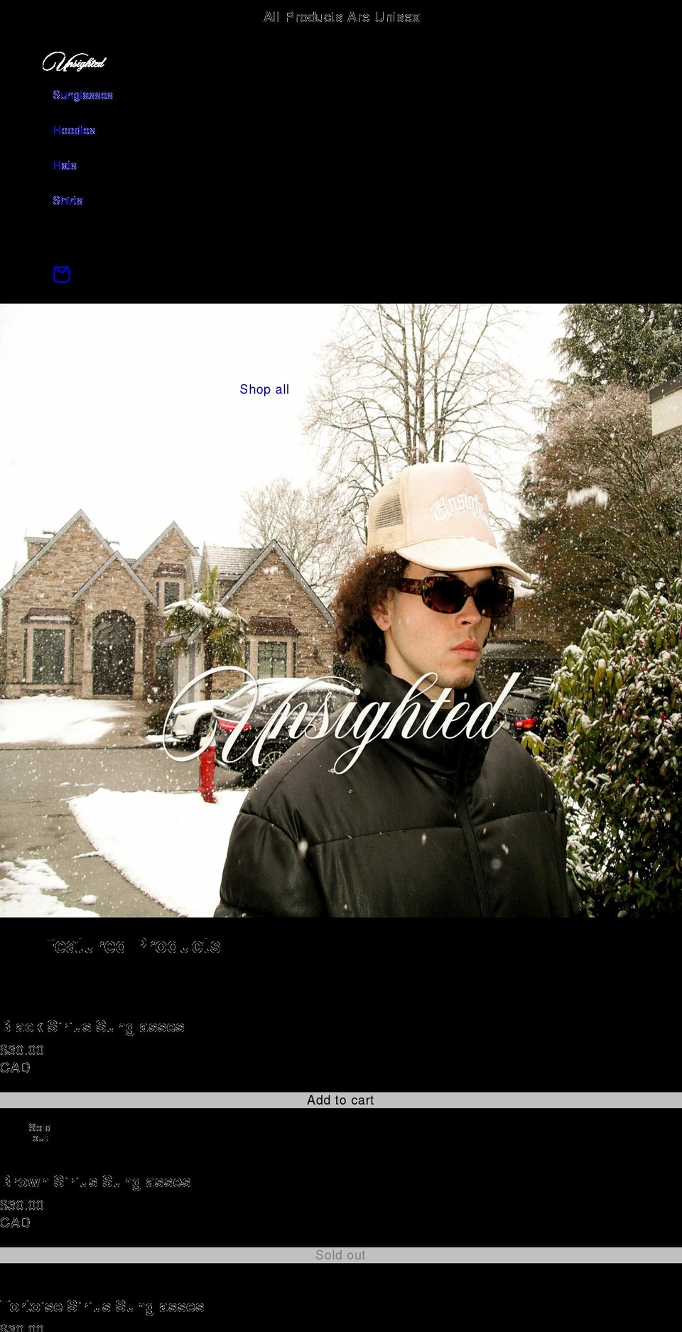 unsighted.ca shopify website screenshot