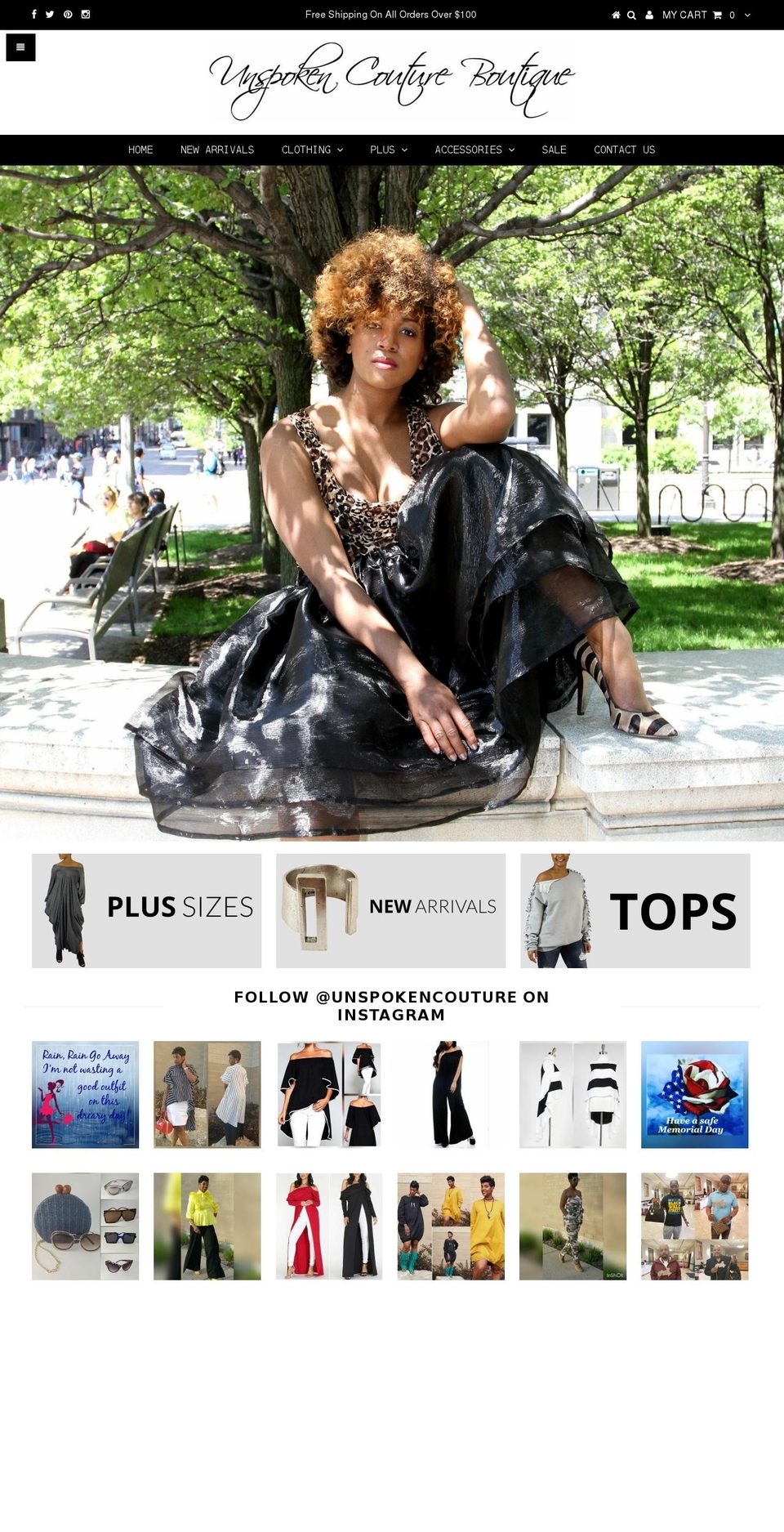unspokencouture.com shopify website screenshot